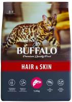 Mr.Buffalo Hair & Skin сухой корм для взрослых кошек с чувствительной кожей Лосось, 1,8 кг