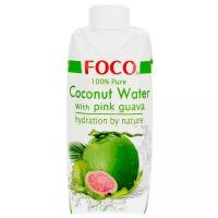 Вода кокосовая FOCO с розовой гуавой, без сахара
