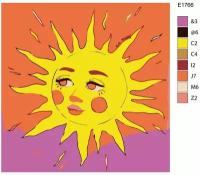 Детская картина по номерам E1766 "Мультяшное солнце" 30x30