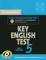 Cambridge Key English Test 5 Student's Book with Answers