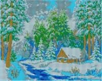Алмазная мозаика картина В зимнем лесу 43,5*55см