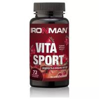 Минерально-витаминный комплекс IRONMAN Vita Sport с янтарной кислотой (72 таблетки), лесная земляника, 1 уп