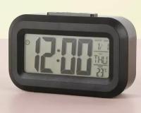 Часы настольные электронные с функцией будильника DOL-2108 / термометр / календарь. цвет черный