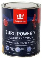 Краска для стен и потолков Tikkurila "Euro power 7" колерованная 0,9л