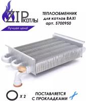 Zip-kotly/ Теплообменник основной медный Baxi ECO-4S, BAXI ECO HOME, PULSAR D, арт 5700950 / Турция