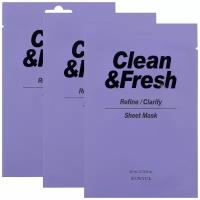 Набор тканевых масок Clean & Fresh, EUNYUL, Refine & Clarify - 3 шт