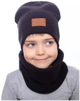 Детский комплект FOMAS(шапка, снуд),цвет черный, размер 52-54