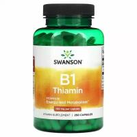Swanson, B1, Thiamin, 100 mg, 250 Capsules