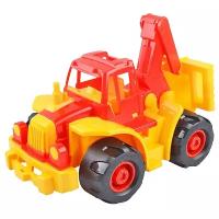 Трактор Нордпласт Богатырь мини с ковшом (298), 35 см, красный/желтый