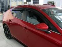 Дефлекторы боковых окон Mazda 3, 2019-, HB, 4ч., темный / Мазда