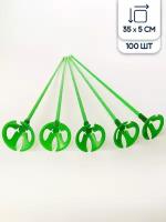 Аксессуары для воздушных шаров Riota палочки с держателем, зеленый, 35 см, 100 шт