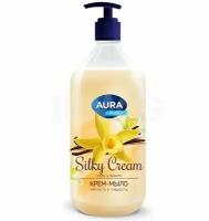 Крем-мыло AURA Silky Cream Шелк и ваниль 1000мл