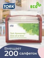 Диспенсер настольный Tork Xpressnap, система N4, вмещает 200 салфеток, красный (272612)