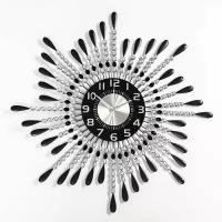 Часы настенные, серия: Ажур, "Фонтанчик", плавный ход, 69 x 69 см, d-22 см