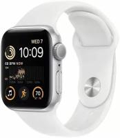 Умные часы Apple Watch Series SE Gen 2 44 мм Aluminium Case GPS, silver/white Sport Band