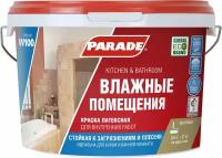 Краска латекс. PARADE W100 Влажные помещения база А 2,5л Россия