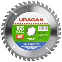 URAGAN Expert 165х20/16мм 40Т, диск пильный по дереву