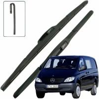 Дворники Mercedes-Benz Vito W639 Мерседес Вито минивэн 2003 2004 2005 2006 2007 2008 2009 2010 Щетки стеклоочистителя гибридные 700мм-650мм к-т 2шт