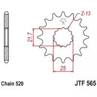 Звезда JT ведущая с демпфером JTF565.15RB 15 зубьев