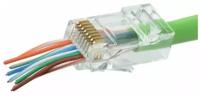 Коннектор RJ-45 (8P8C) cat.5e Hyperline PLEZ-8P8C-U-C5-100 под витую пару, (50 µ"/50 микродюймов), универсальный (100 шт)