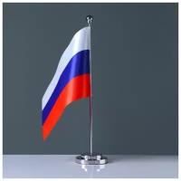 TAKE IT EASY Флаг России настольный "Конференция", 15 х 22 см, h штока-33 см