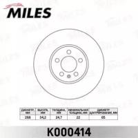 Диск тормозной AUDI A3 / VOLKSWAGEN G4 / SKODA FABIA передний вент. MILES K000414