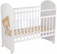 Кроватка детская Фея 701 Медвежонок, белый