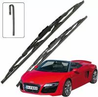 Дворники Audi R8 (1) 42 ауди Р8 42 открытый кузов рест. 2012 2013 2014 2015 2016 Щетки стеклоочистителя каркасные для автомобиля 2шт., 600-500м