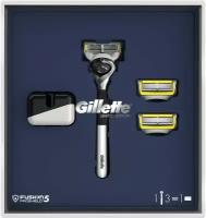 Подарочный набор для мужчин Gillette Fusion ProShield, Бритва, 3 сменных кассет, подставка