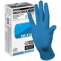 Перчатки смотровые Manual Manual High Risk HR419, 25 пар, размер: M, цвет: синий, 50 уп