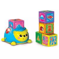Развивающая игрушка Азбукварик 4630027291950 Говорящие кубики Первые знания с Ёжиком, синий