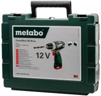 Дрель шуруповерт аккумуляторная Metabo PowerMaxx BS Basic 12V 600080500 с кейсом, 2 аккумулятора