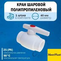 Кран шаровой полипропиленовый MeerPlast Ду40 (1 штука)