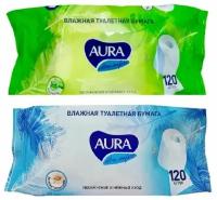 Aura Влажная туалетная бумага Ultra Comfort, 2 уп по 120 шт