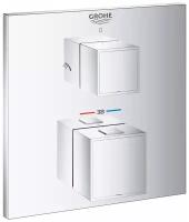 Внешняя часть термостата для душа GROHE Grohtherm Cube на 2 потребителя, хром (24154000)