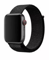 Ремешок для смарт-часов Apple Watch Series 1 2 3 4 SE 5 6 7 8 ultra нейлоновый тканевый браслет 42/44/45/49 мм, черный