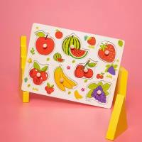 Рамка-вкладыш "Подбери картинку "Ягоды-фрукты", 7 деталей, для детей и малышей