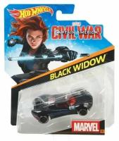 Машинка Hot Wheels тематическая коллекционная оригинал MARVEL BLACK WIDOW черный DHH60