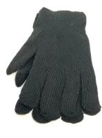 Утепленные зимние перчатки, вязанные, черные