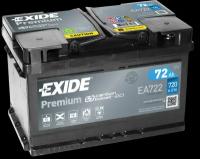 Аккумулятор Exide Premium EA722 12V 72Ah 720A R+