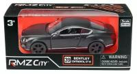 Машинка металлическая Uni-Fortune RMZ City серия 1:32 Bentley Continental GT V8, инерционная, серый матовый цвет, двери открываются 554021M