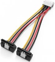 Кабель-переходник питания Vention MOLEX 4pin M/2 x SATA 15pin F угол 90 - 0.15м