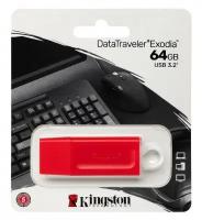 Накопитель Kingston USB3.2 Flash 64GB DataTraveler Exodia, красный