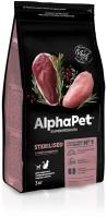 AlphaPet Superpremium (АльфаПет) 3кг с уткой и индейкой сухой корм для стерилизованных кошек (651713)