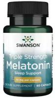 Мелатонин Swanson Triple Strength Melatonin 10mg. 60 капс, для улучшения сна