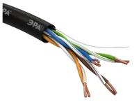 Кабель витая пара U/UTP кат.5E 4х2х24AWG solid CU PE Outdoor черн. (м) Эра Б0044431