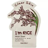 TONY MOLY тканевая маска I’m Real Rice очищающая