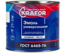 Эмаль ПФ-115 универсальная Krafor, алкидная, глянцевая, 1,8 кг, шоколадная