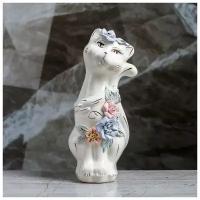 Копилка "Кошка Тома", белая, цветная лепка, 22 см