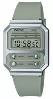 Наручные часы CASIO Vintage, зеленый, серебряный